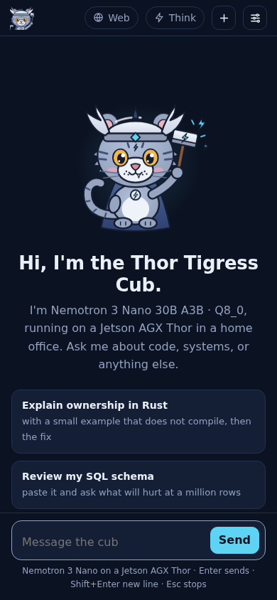 The chat page on a phone in the dark theme